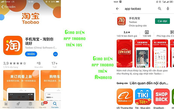Tải app order Taobao