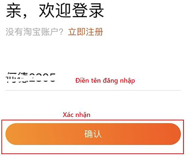 Đăng nhập tên tài khoản Taobao cần lấy lại mật khẩu